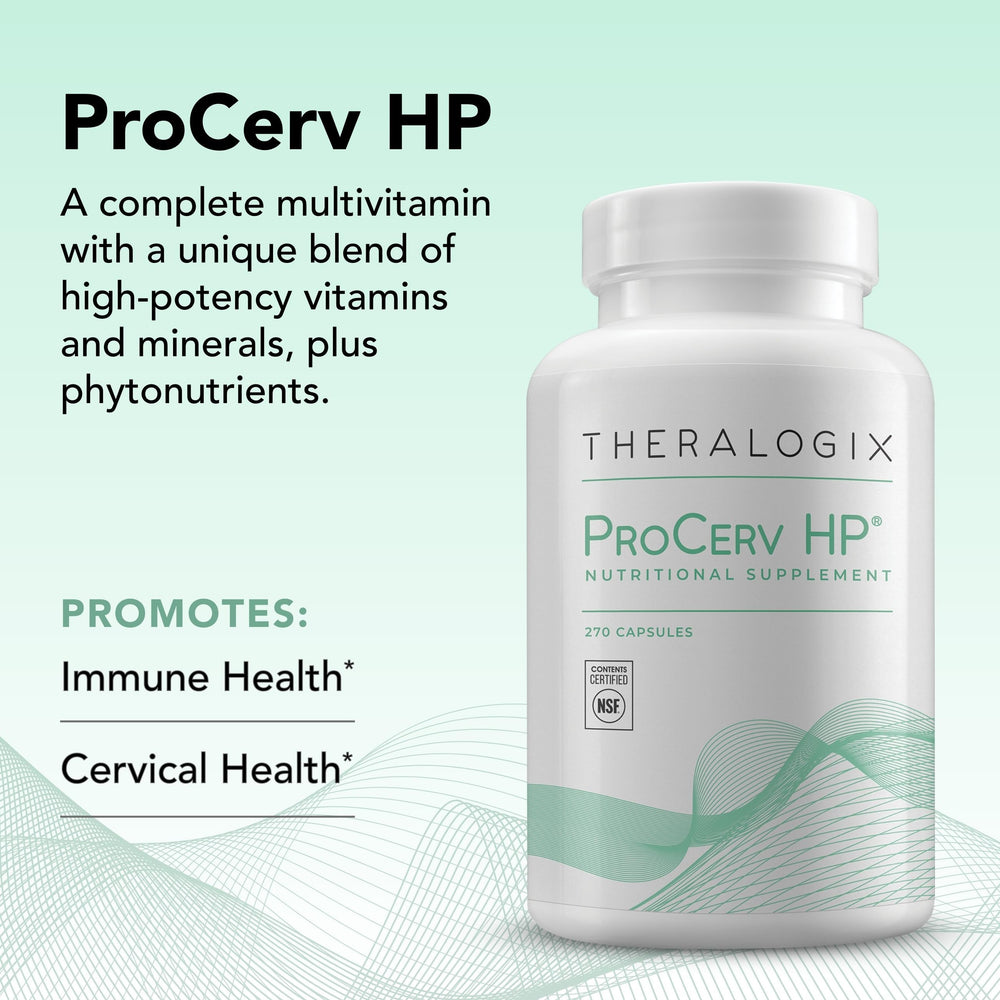Theralogix ProCerv HP NSF-certified label indicating quality and purity
