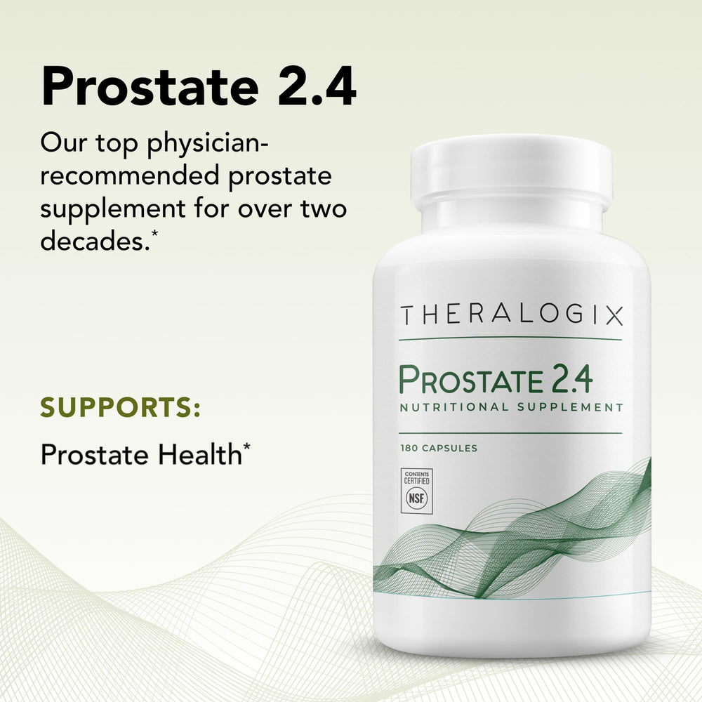 NSF-certified Theralogix Prostate 2.4 label detail.