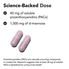 Cranberry extract and D-mannose in TheraCran Max for support.