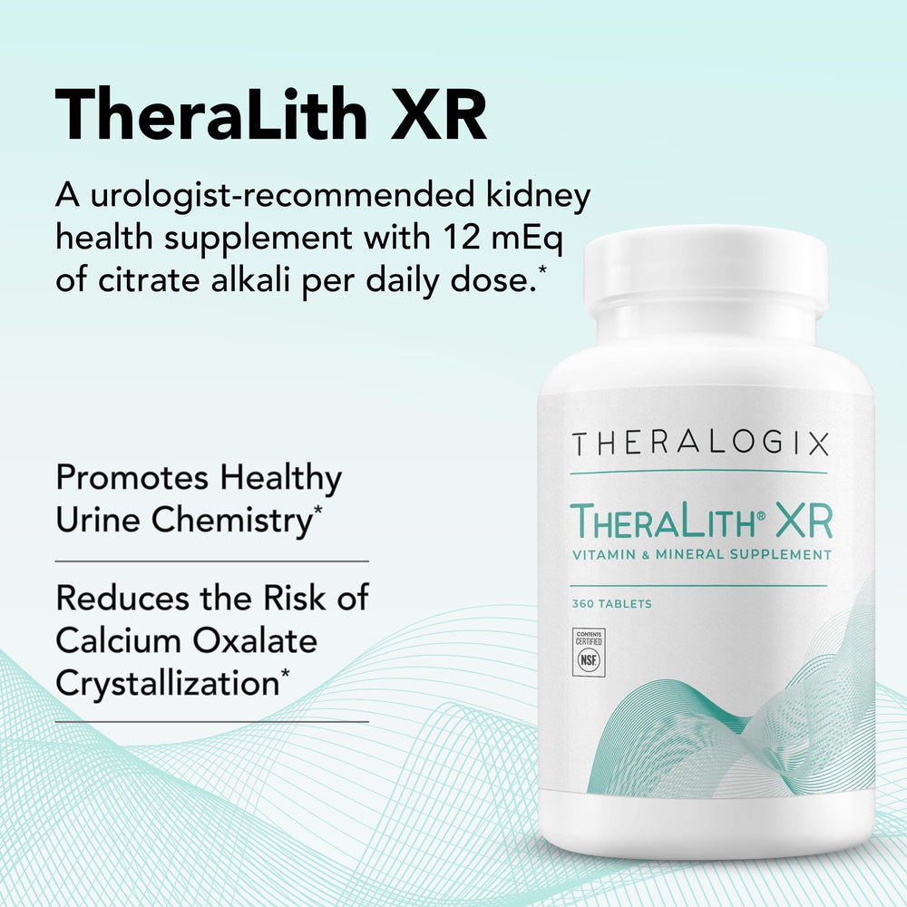 Theralogix TheraLith XR NSF certification seal indicating potency and purity