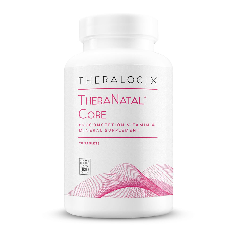 TheraNatal Core bottle on a clean surface for preconception wellness benefits