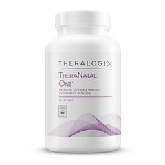 Theralogix TheraNatal One prenatal softgels bottle front view for daily pregnancy support