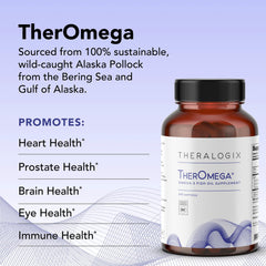 Close-up of TherOmega softgels reveals DHA and EPA per dose