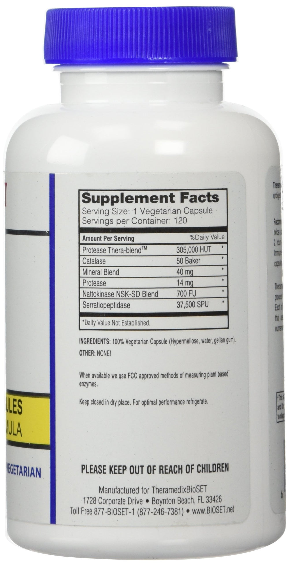 Theramedix BioSet Immune Support capsules close-up highlighting VegiCaps.