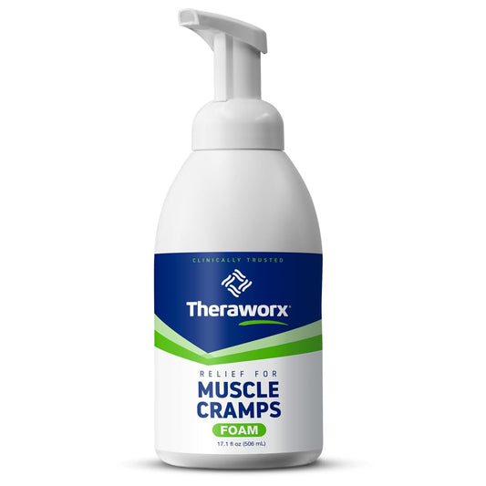 Theraworx Relief bottle-foam-application: easy-to-use application for quick relief from cramps.