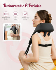 THERAZZAGGE cordless massager with Type-C recharge for easy power on the go.