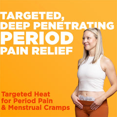 ThermaCare drug-free relief uses heat to support comfort during cramps.