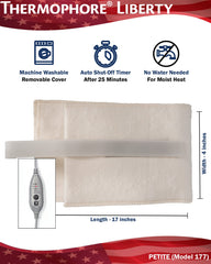 Thermophore Liberty 2 machine-washable cover simplifies cleaning.