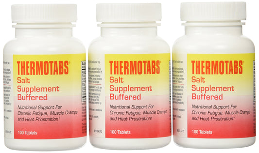 Thermotabs buffered salt tab bottle for on-the-go electrolyte support after sun exposure