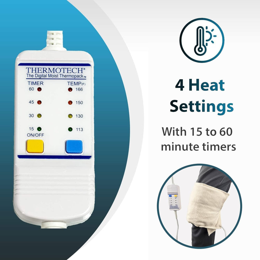 Easy-to-use control panel demonstrating simple button operation for gradual heat with slow cooldown