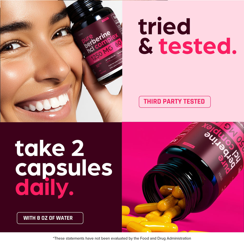 THINBI berberine with bitter melon extract visual underscores botanicals.