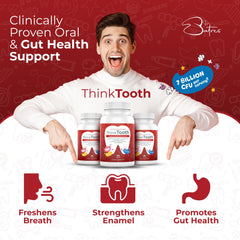 Think Tooth 60 chewable tablets pack ready for night routine after brushing
