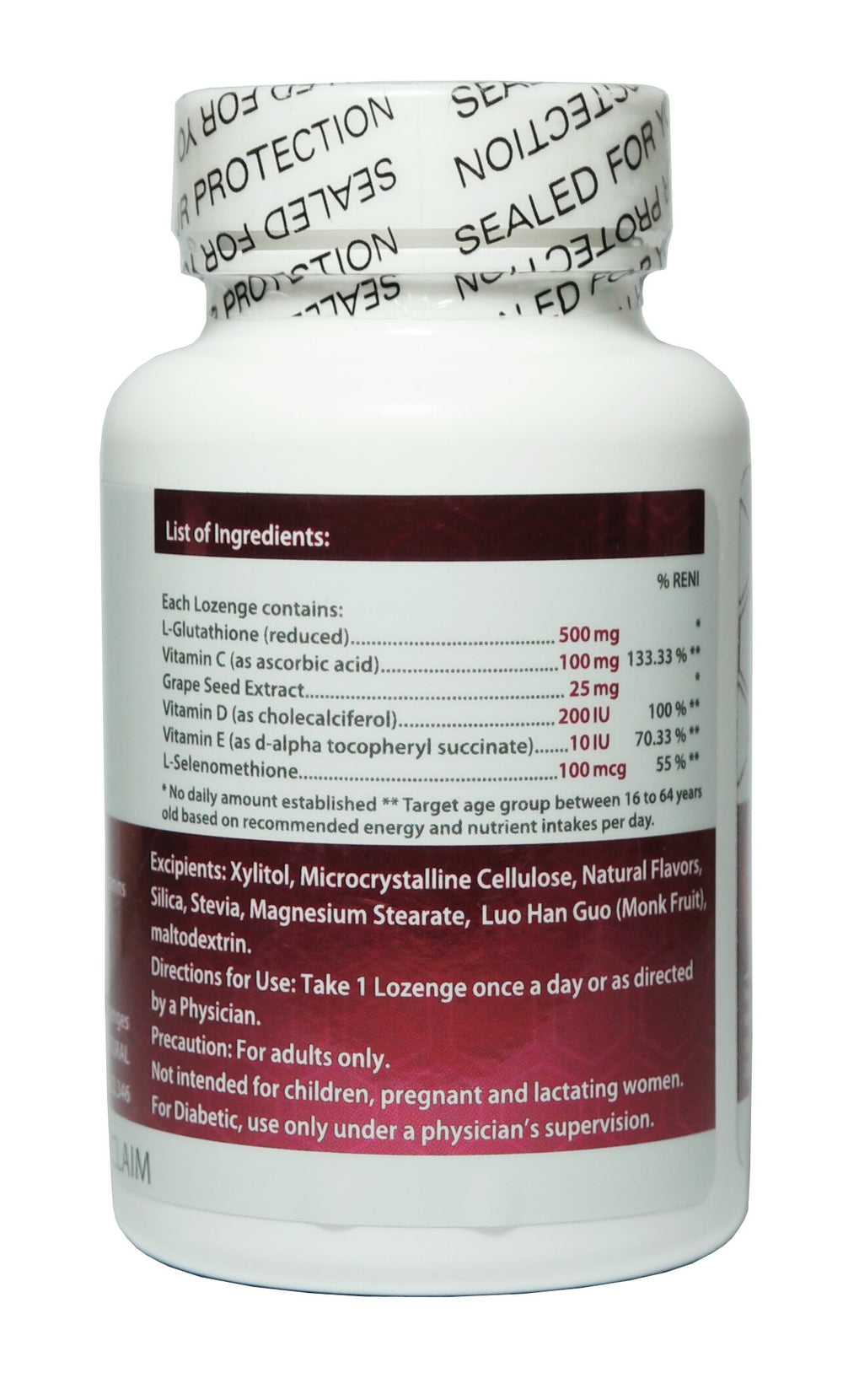 Thiocell Glutathione lozenge dissolving in the mouth for easy daily use