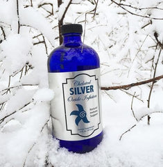 Natural ingredients accompany Third Rock Essentials Silver Infusion in visuals.