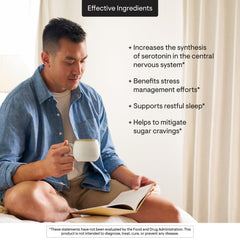 The THORNE 5-HTP ingredients close-up emphasizes quality components for daily support.