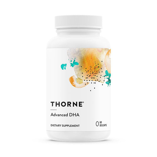 THORNE Advanced DHA bottle front view showing DHA and EPA for brain support