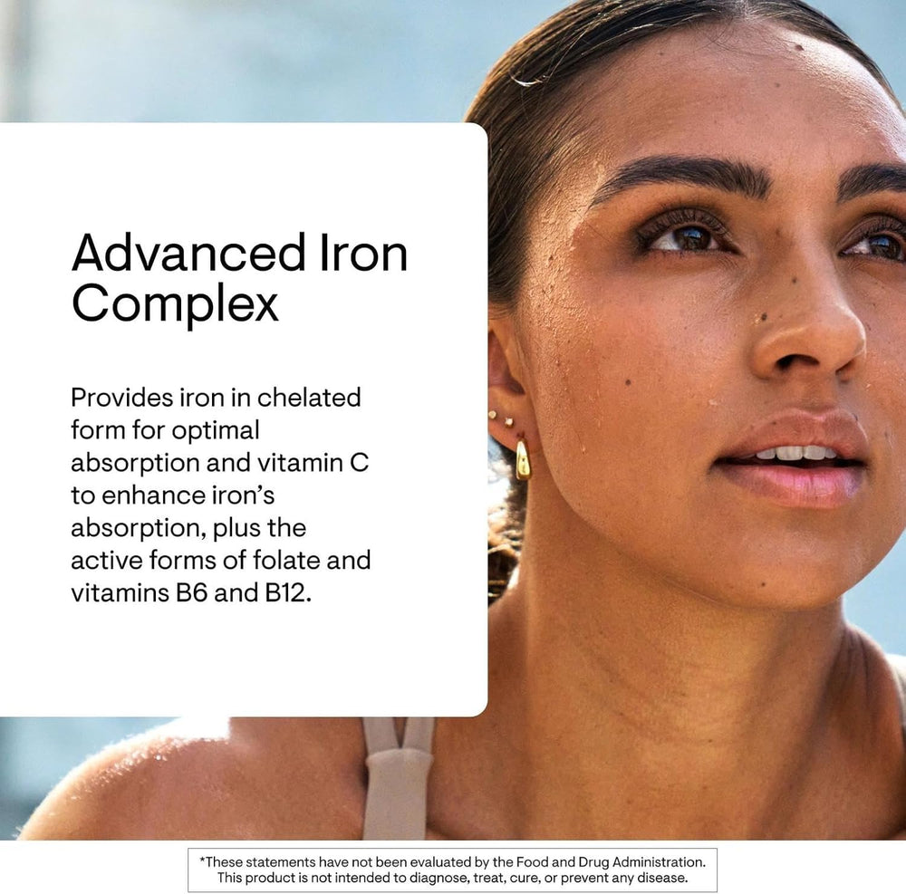 60-serving THORNE Advanced Iron Complex packaging on display