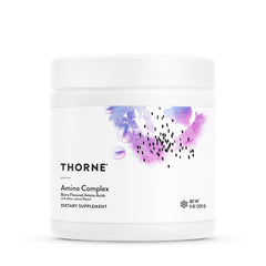 THORNE Amino Complex bottle pour shows convenient pre- or post-workout intake.