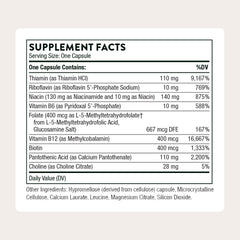 Thorne Basic B-Complex label highlights active tissue-ready ingredients.