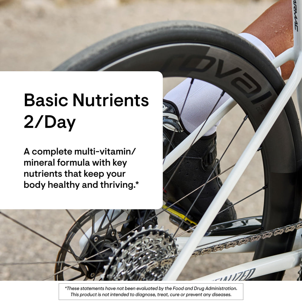 Thorne Basic Nutrients 2Day label detail with third-party certification.
