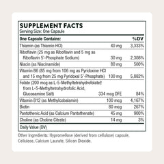 Thorne B-Complex6 capsules inside bottle ready for daily supplementation.