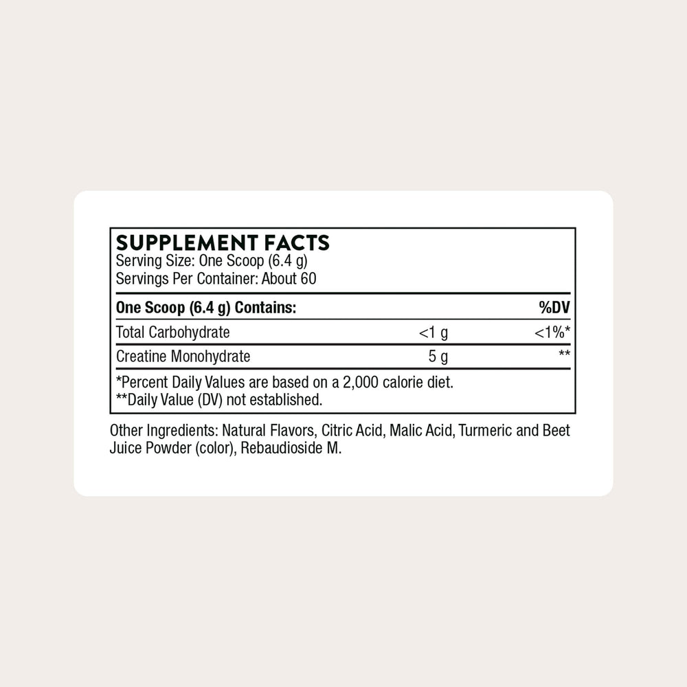 Thorne Creatine powder scoop close-up highlights micronized formula for quick mixing.