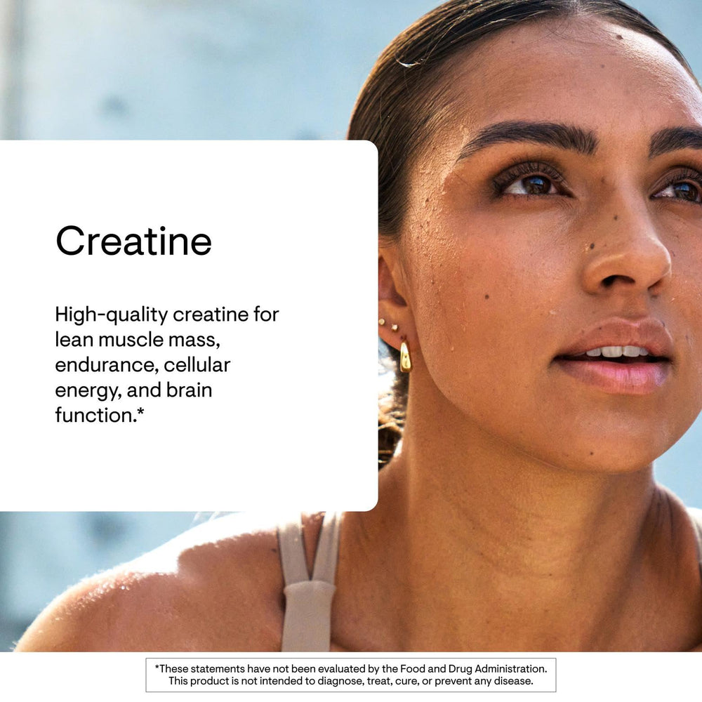 THORNE creatine powder texture close-up highlights fine micronized consistency