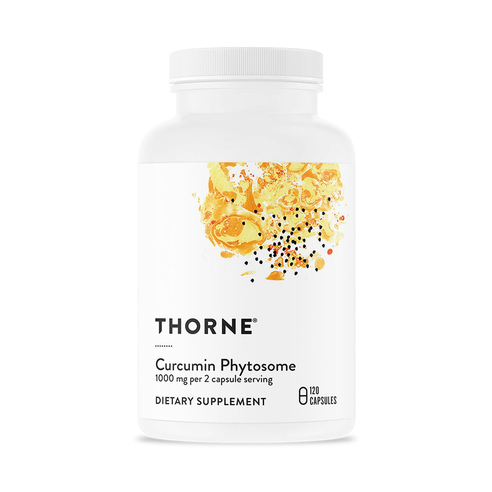 Thorne Curcumin Phytosome bottle on shelf for daily joint support.