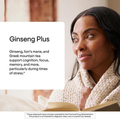THORNE Ginseng Plus ingredients label featuring Korean red ginseng.