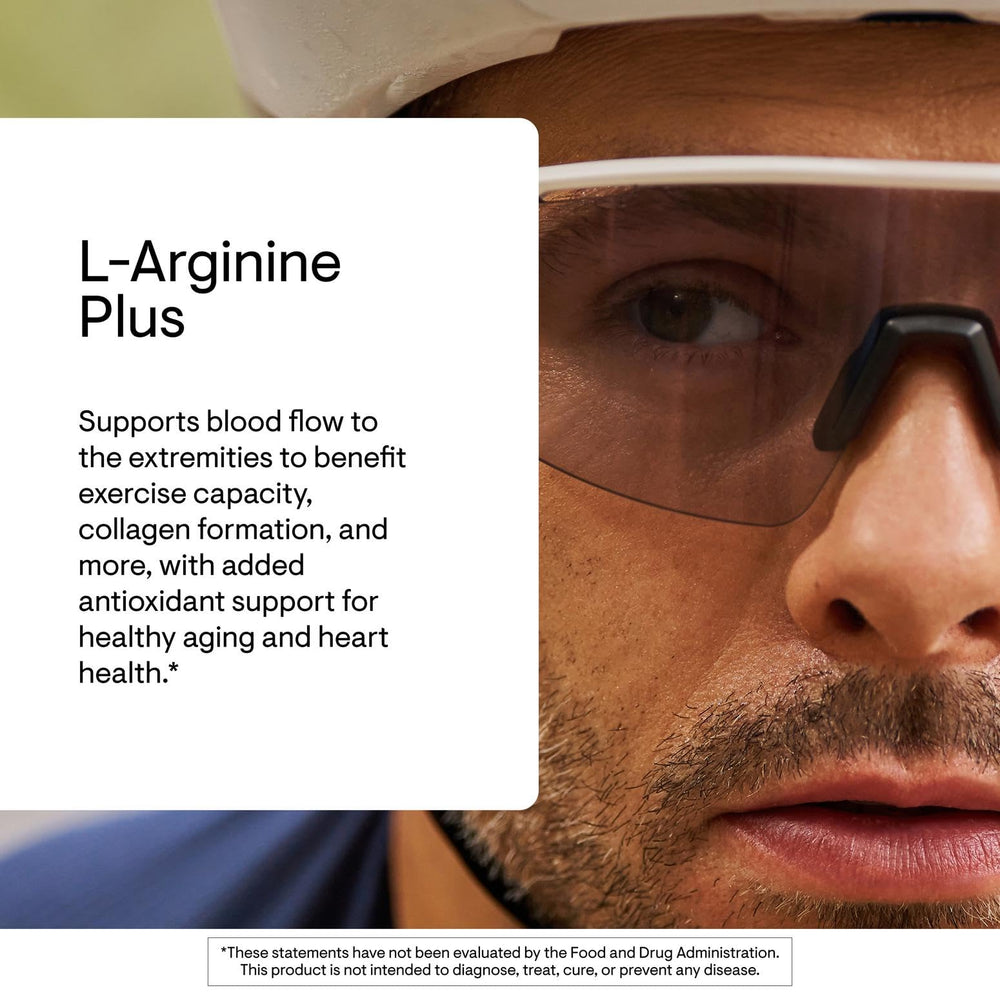 THORNE L-Arginine Plus capsules closeup shows easy-to-swallow tablets
