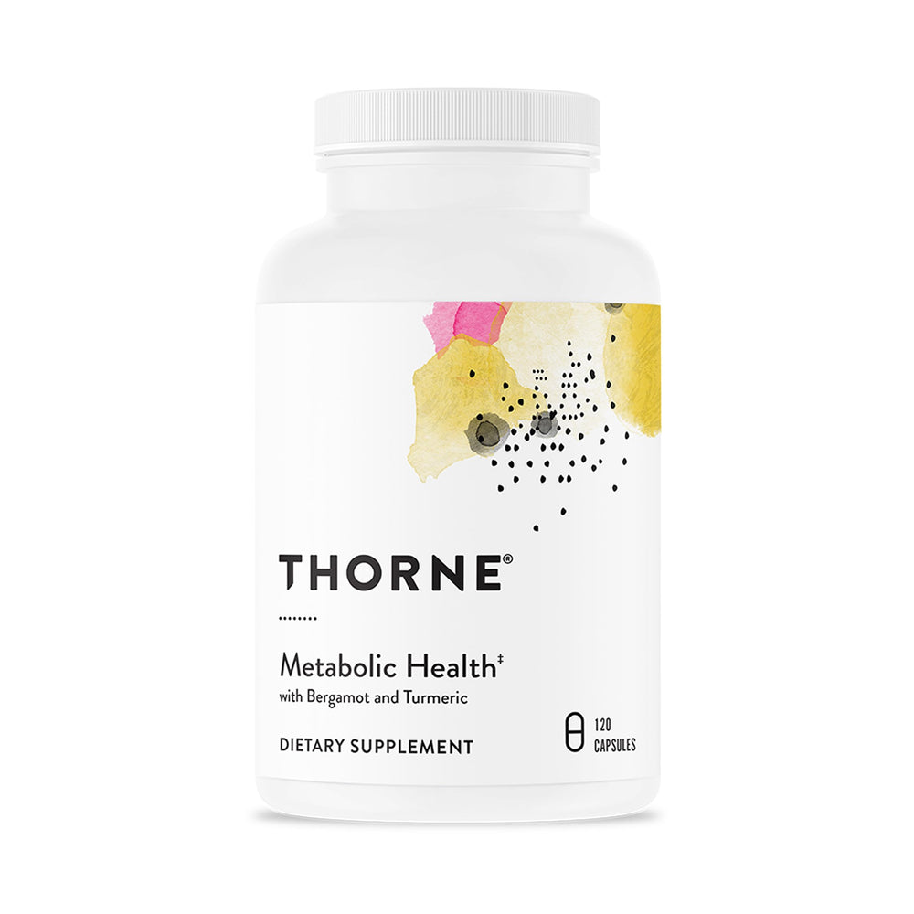 THORNE Metabolic Health bottle front view for daily weight management support.