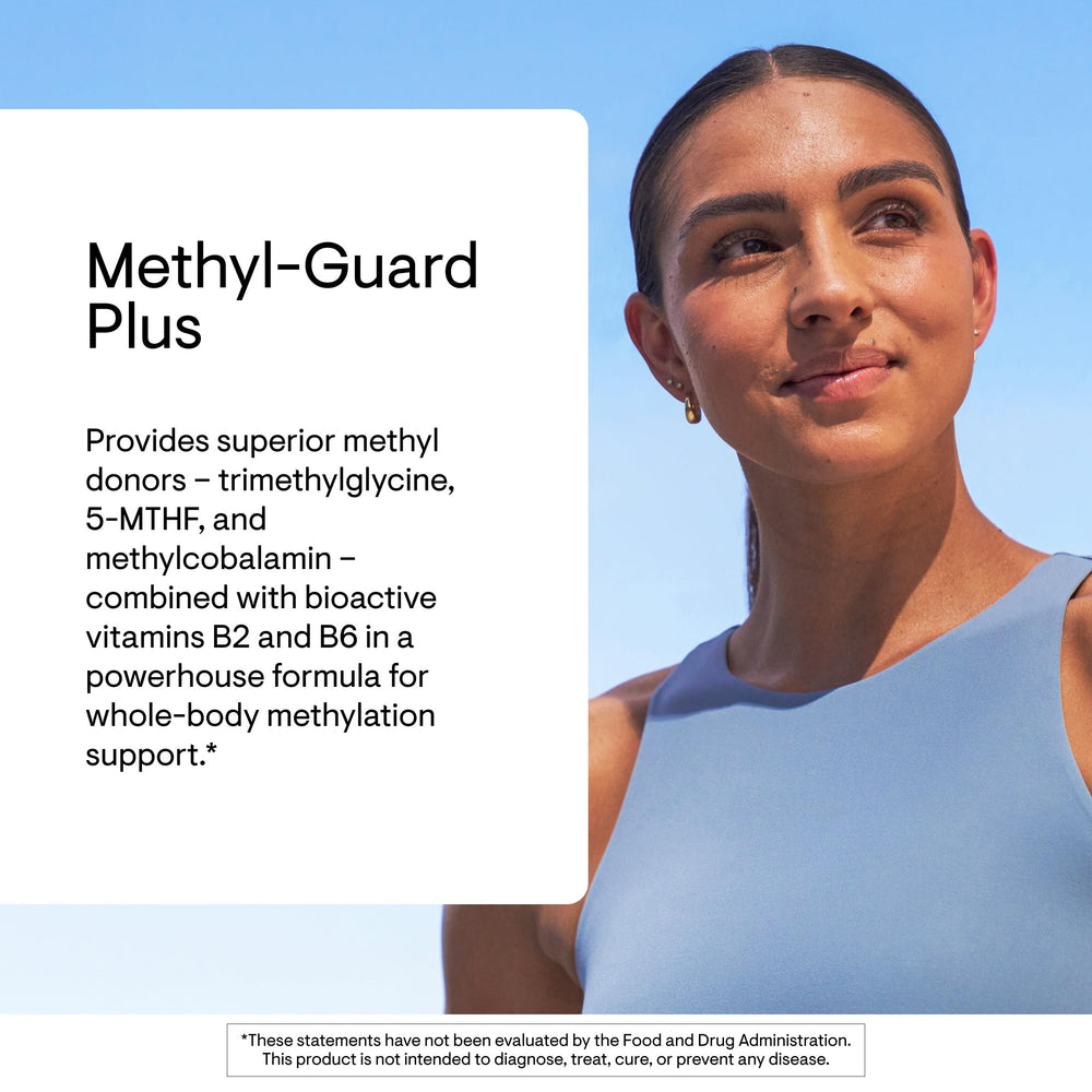 Close-up of Thorne capsules highlighting easy-to-swallow softgels for methylation support.