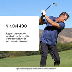 NSF Certified for Sport seal on Thorne NiaCel 400 packaging for trusted performance