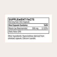 Thorne Niacinamide capsules closeup, easy-to-swallow daily support.