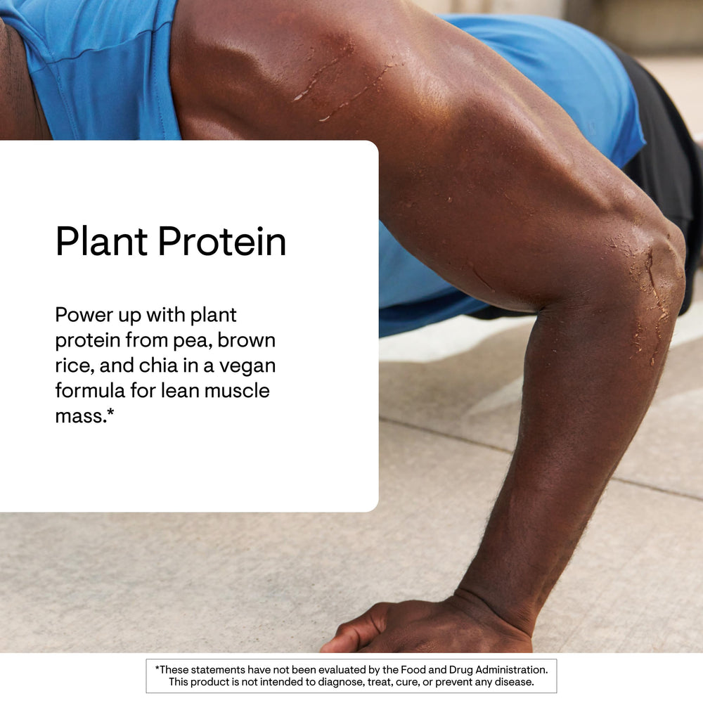 Thorne Plant Protein shake blends with ice for a creamy texture.