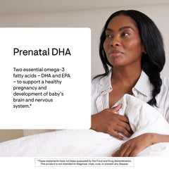 THORNE Prenatal DHA gelcaps shown as easy-to-take capsules for expectant moms