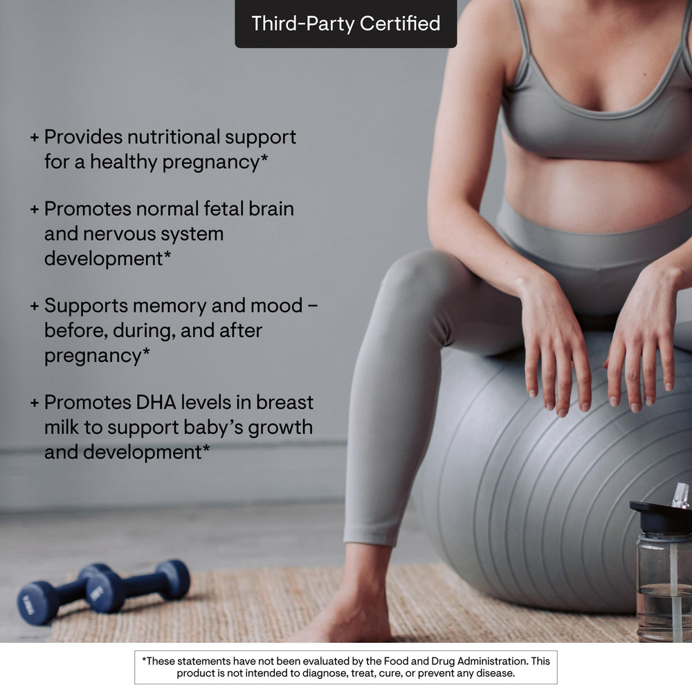 THORNE Prenatal DHA ingredients rosemary and mint for mild flavor and tolerability