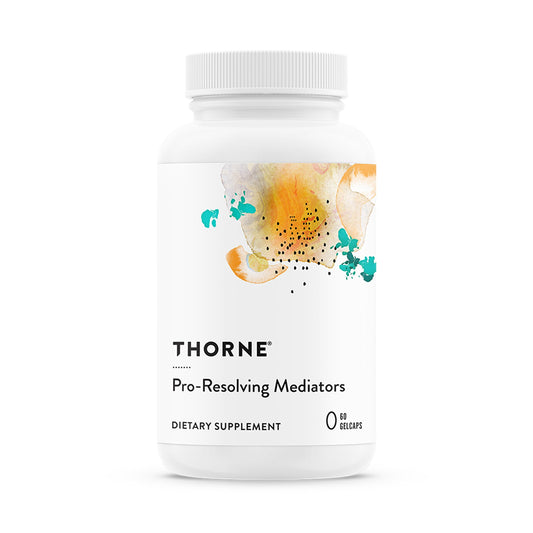 THORNE Pro-Resolving Mediators bottle close-up highlighting brain-structure support