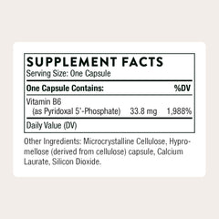 Close-up of Thorne P5P capsules illustrating bioactive vitamin B6 for neurotransmitter synthesis