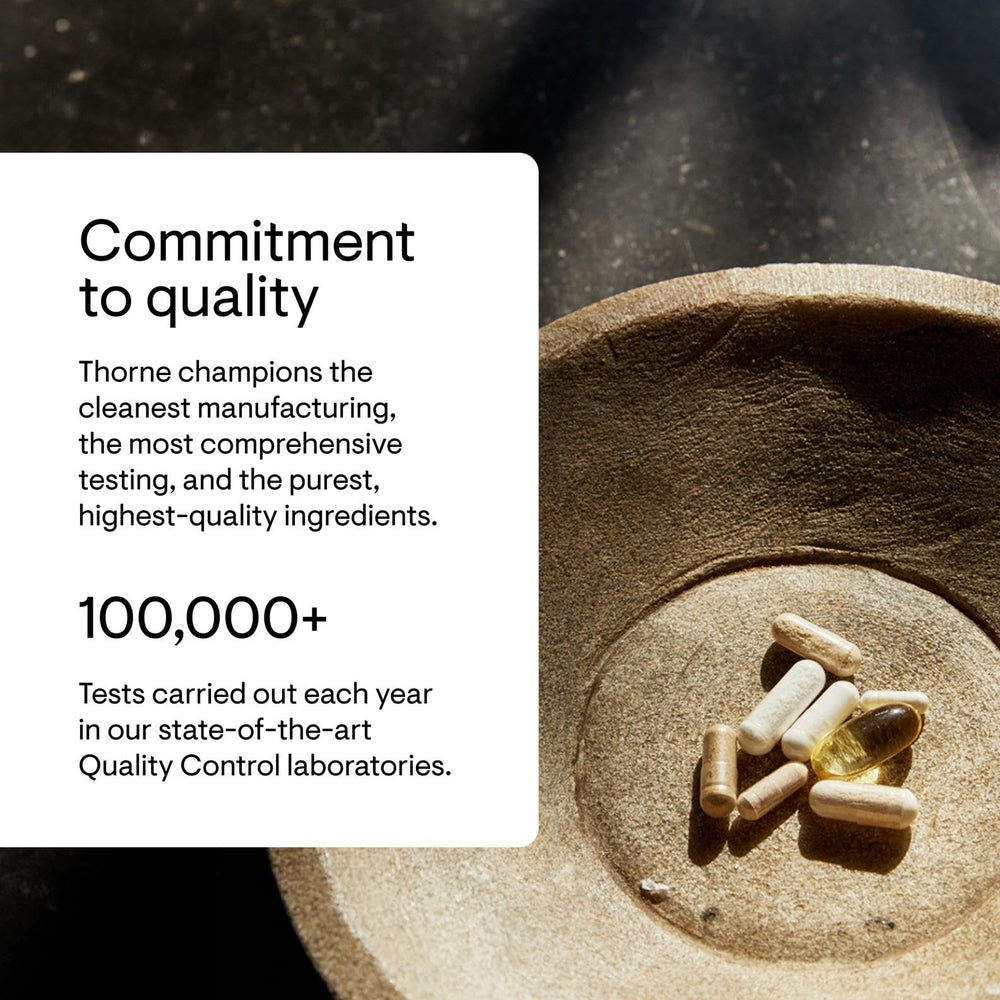 THORNE zinc capsules close-up highlighting mineral support