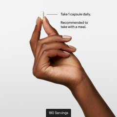 Capsules in hand suggest convenient daily dosing for Thorne zinc
