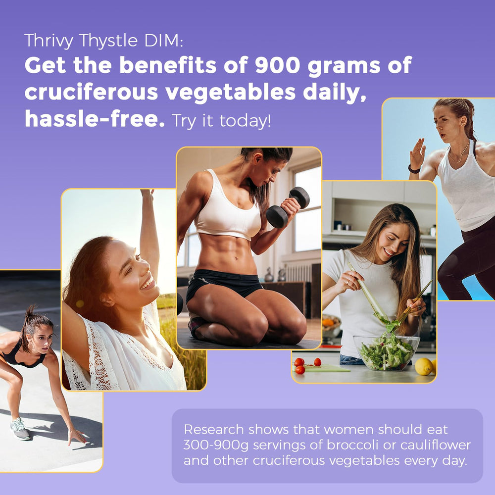 ThrivyThystle cruciferous-vegetable blend label emphasizes natural ingredients.