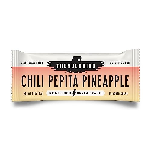 Thunderbird Real Food Bars packshot with Chili Pepita Pineapple for gluten-free, plant-based energy.