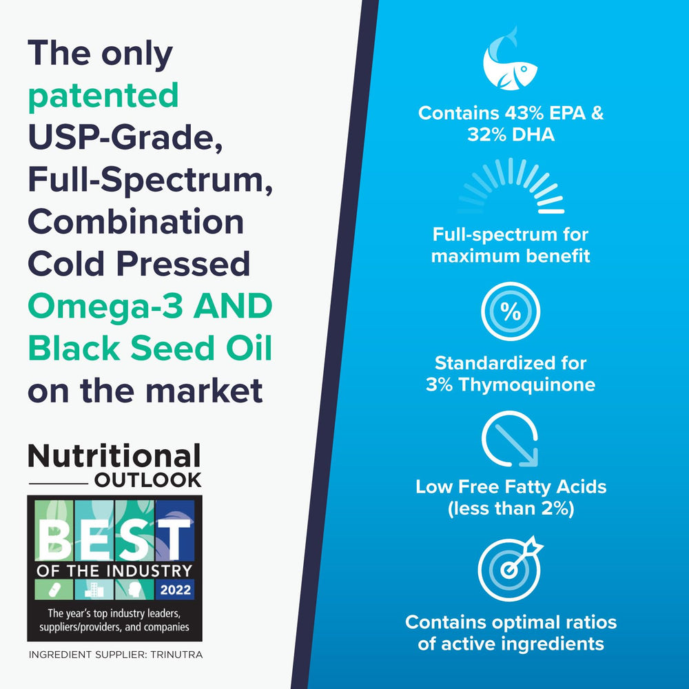 OmegaQuin packaging signals sustainability and purity verification.