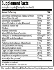 Thyroid Daily label detail reveals ingredients and purity information.