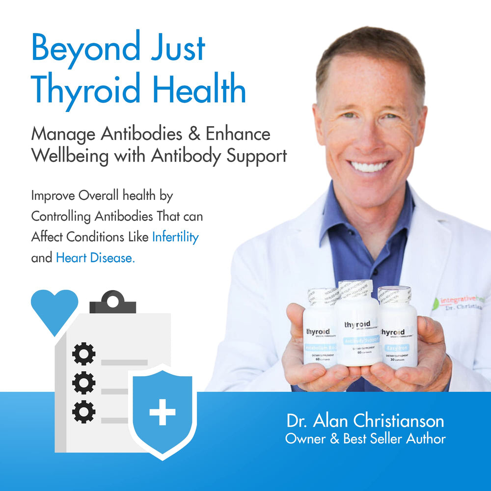 Thyroid Specific Formulations Antibody Support ingredients visual highlights Nigella, Selenium and Inositol.