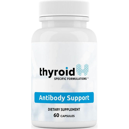 Thyroid Specific Formulations Antibody Support bottle showing Nigella seeds for immune balance.