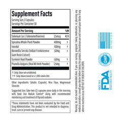 Thyroid Specific Formulations Nodule Control capsules closeup highlighting spirulina and turmeric benefits
