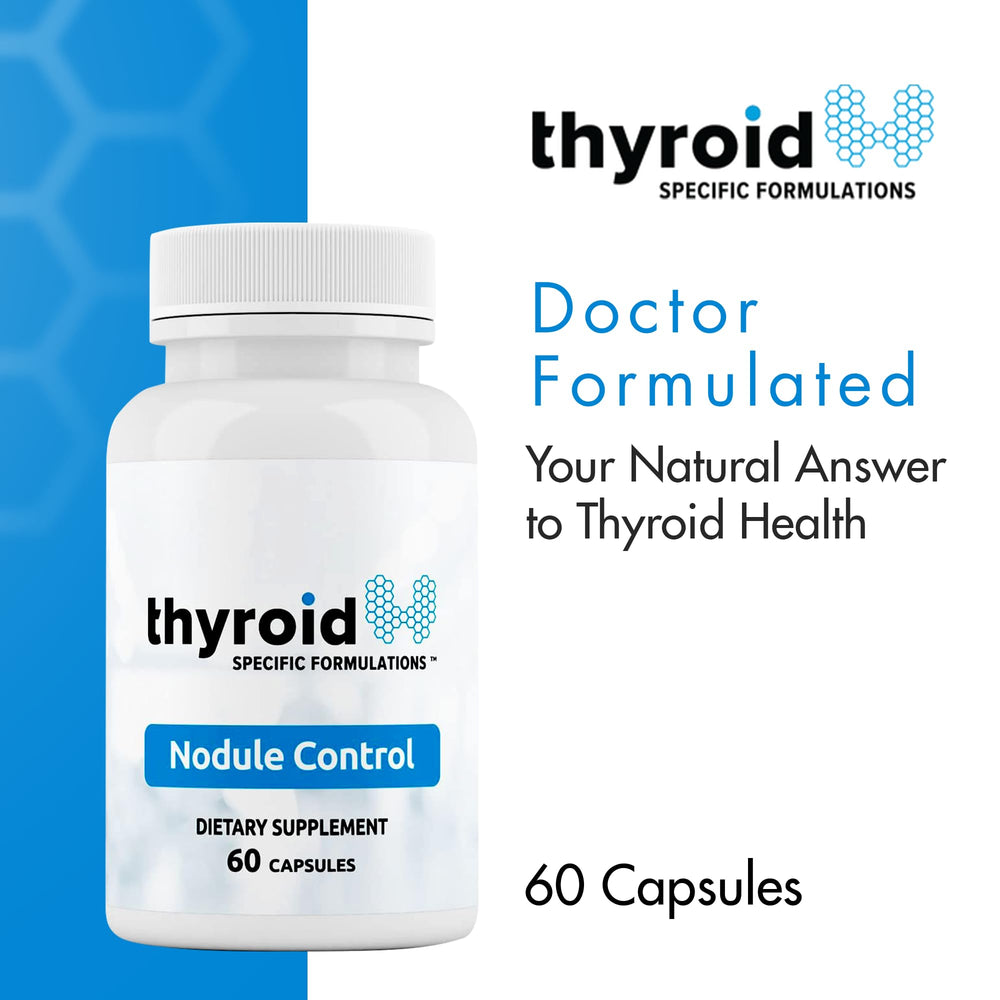 Thyroid Specific Formulations Nodule Control packaging highlights a natural, iodine-free formulation
