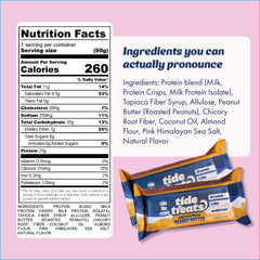 TideTreats bar texture closeup—crunchy peanut butter bite for a satisfying snack.